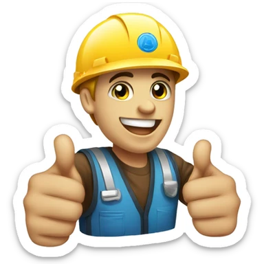Happy injured worker doing a thumbs up  sticker