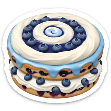 plain blueberry biscuit with single white icing swirl on top sticker