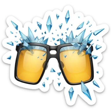 Les verres se brisent, le banquet s’éteint » → 🥂💥 Verres brisés (deux verres explosant en éclats)Les verres se brisent, le banquet s’éteint » → 🥂💥 Verres brisés (deux verres explosant en éclats) sticker