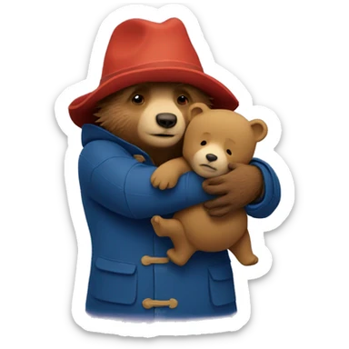 Animated Paddington bear hugging sticker