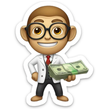 a Monkey professor winning cash sticker