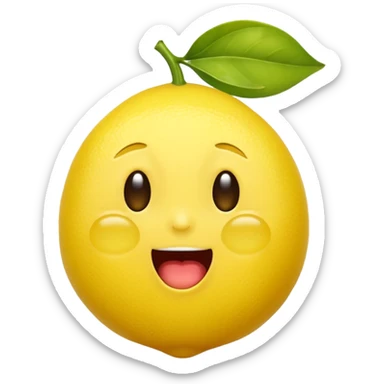 Lemon emoji 🍋 with a crying laughing face 😂 sticker