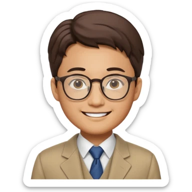 Korean CEO with galsses as a professor sticker