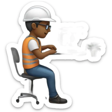 Smart home systems developer at work on a laptop sticker