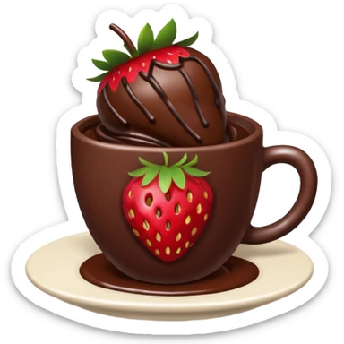 Chocolate Dubai covered strawberries in cup sticker