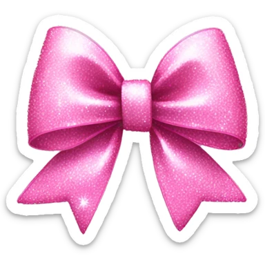 pink sparkly bow sticker