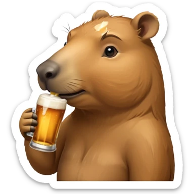Capibara with a modelo beer drink sticker