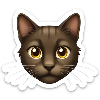 Long hair brown cat dark sticker