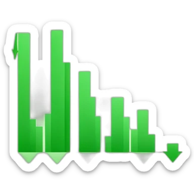 Line graph growing in green sticker