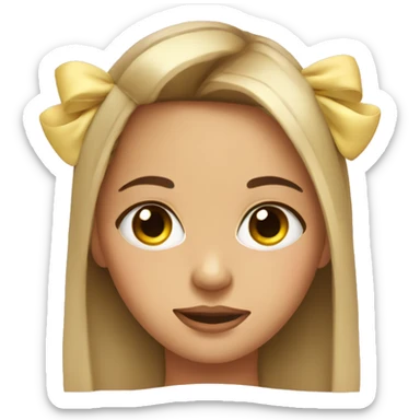 a girl with bows for eyes sticker