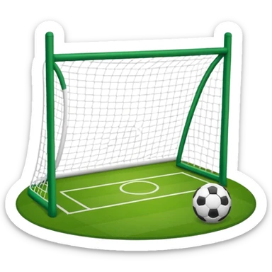 Haz una porteria de futbol y rodea el poste sticker