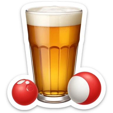 Generami l’emoji di un bicchiere da beer pong con una pallina accanto sticker