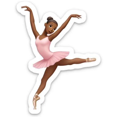 ballerina wearing pink doing an arabesque on pointe sticker