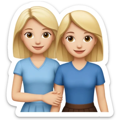 blonde woman holding hands with a brunette woman sticker