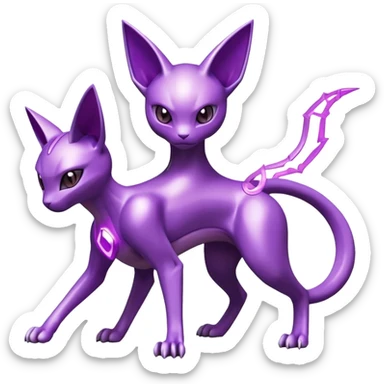 Miraidon-Genesect-Espeon-Mewtwo-Fakémon-hybrid-creature (full body)  sticker