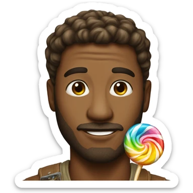 hot man with candy  sticker