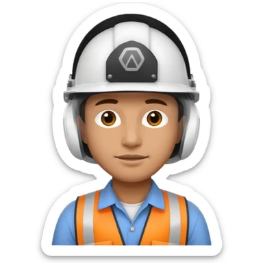 Ingeniero morocho con casco blanco sticker