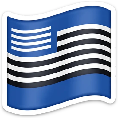 Bandera con tres líneas  arriba con azul oscuro el medio blanco y  abajo negro sticker
