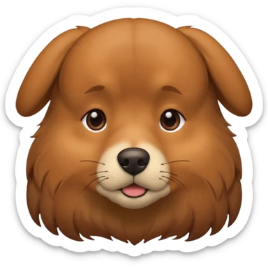 Brown Dog looking away with eyes closed sticker