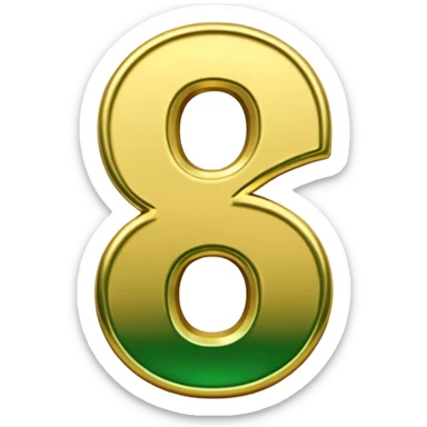 number 6 in golden and green shadows sticker