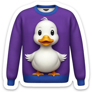 woven sweater with duck pattern sticker