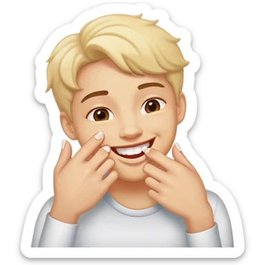 tehe biting nail, smiling  sticker