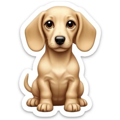 cream dachshund puppy sticker