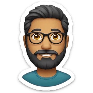 indian-guy-with-beard-and-glasses sticker