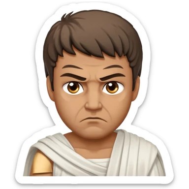 evil man with greek dress toga sticker