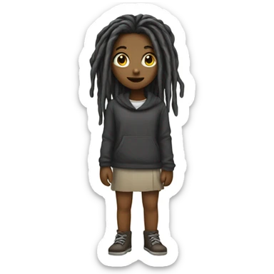 Dread head girl standing sticker