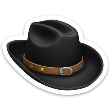 Black felt cowboy hat  sticker