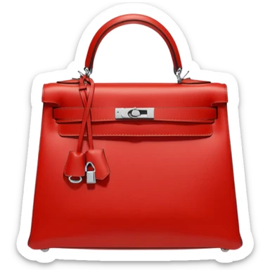 hermes kelly bag bright red silver hardware sticker