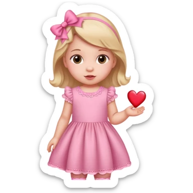 baby girl with valentines day decor sticker