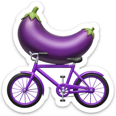 Eggplant on bike sticker