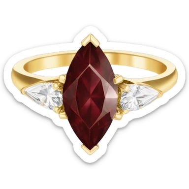 marquise burgundy diamond engagement ring gold sticker