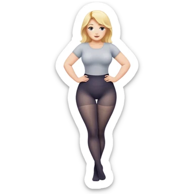 Curvy blonde in tights sfw sticker