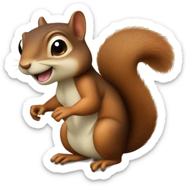 Squirrel and toad friends sticker