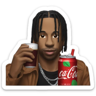 Travis Scott Drinks Coke Chery sticker