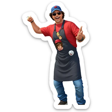 boy in red shirt outdoors sticker