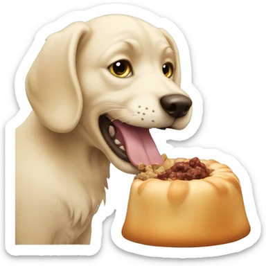 cat eating dog sticker