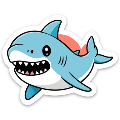 Shark Emoji with tongue out sticker