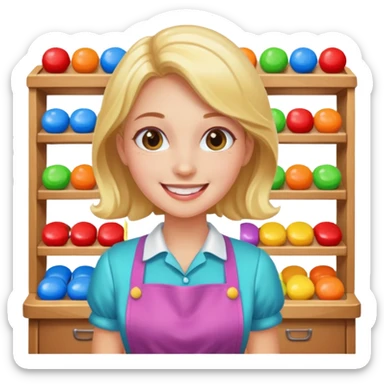 very pretty candy shop girl sticker