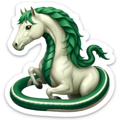 I need a slytherin inspired emoji (like emerald green and snakes) and something with a horse sticker