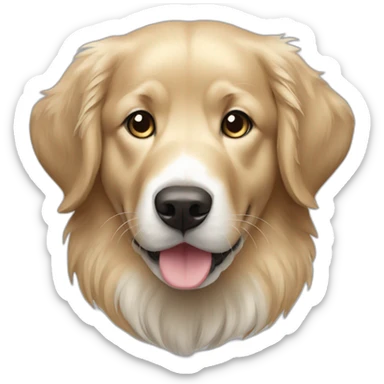 black and white golden retriever sticker