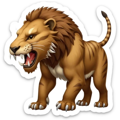 saber-toothed Smilodon, with long teeth sticker