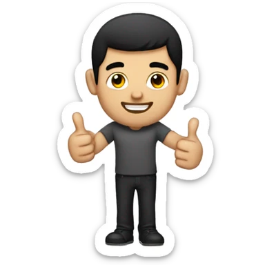 dark hair dark eyed man thumbs up  sticker