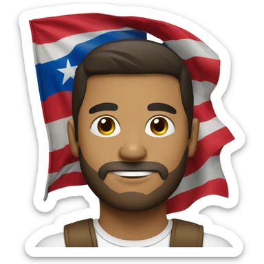 Man with Puerto Rican flag  sticker