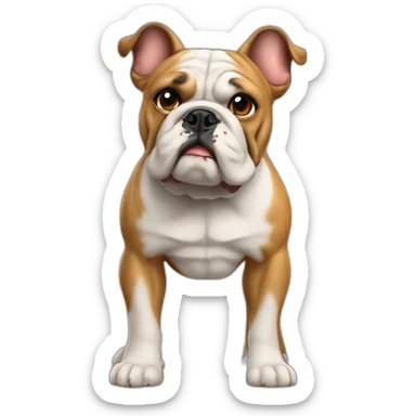 hiperrealista cara de perro bulldog color canela sticker