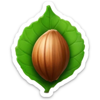 Hazelnut with green leaf sticker