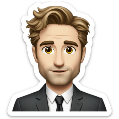 robert-pattinson cartoon wearing suit sticker